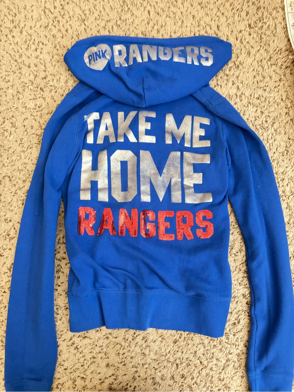 Victoria Secret PINK 'Take Me Home Rangers' Sequin Accent Hoodie